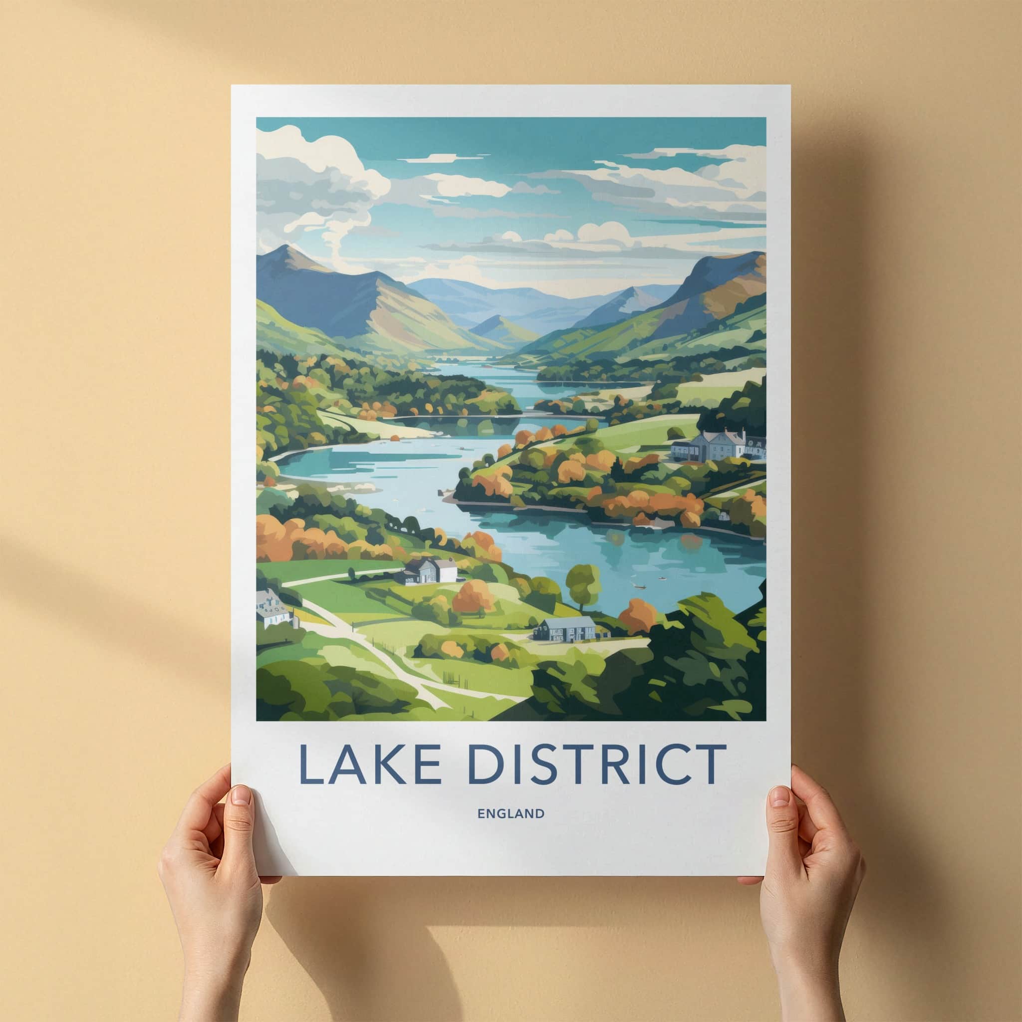 Lake District Poster - England Travel Print - Stunning Lake District View Wall Decor