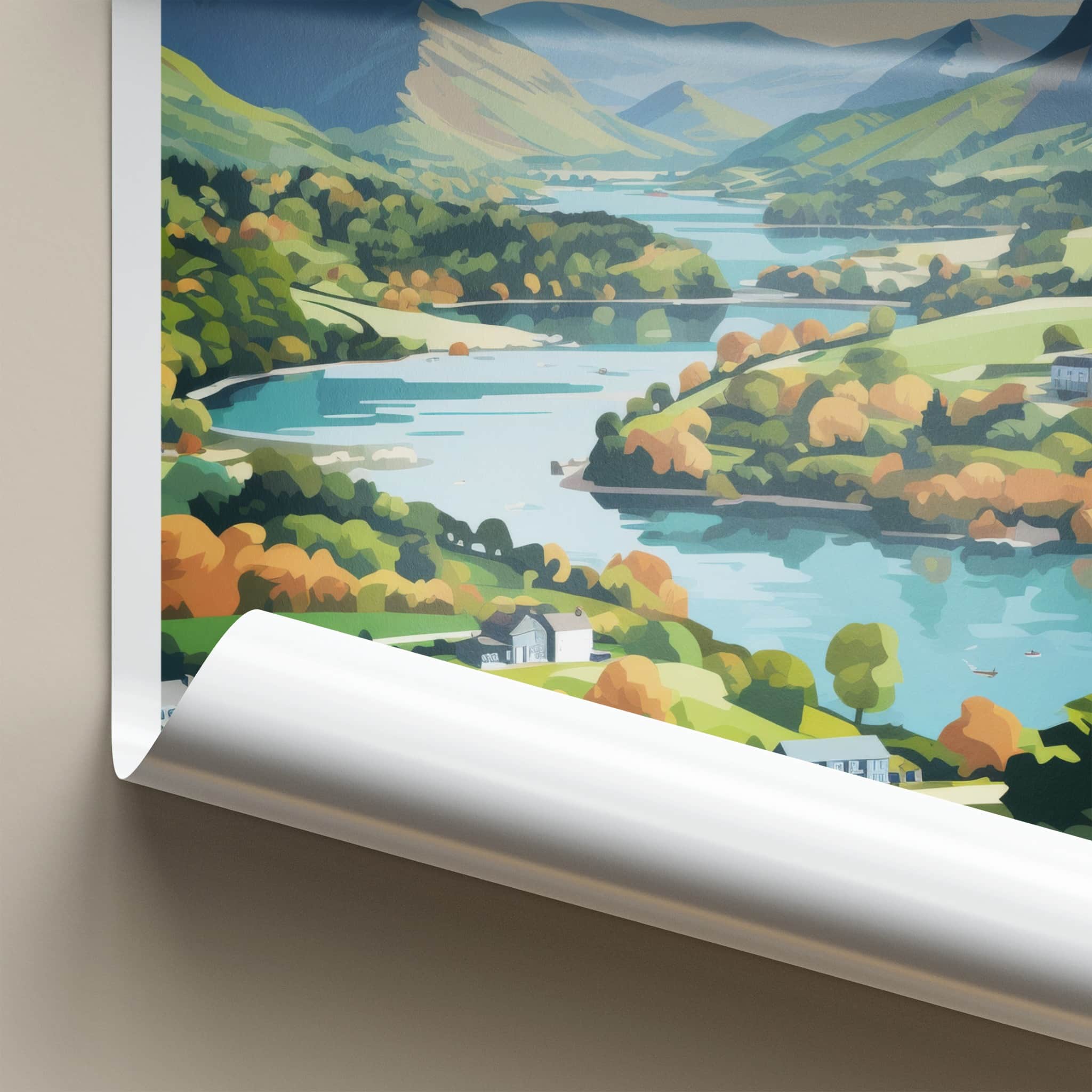 Lake District Poster - England Travel Print - Stunning Lake District View Wall Decor