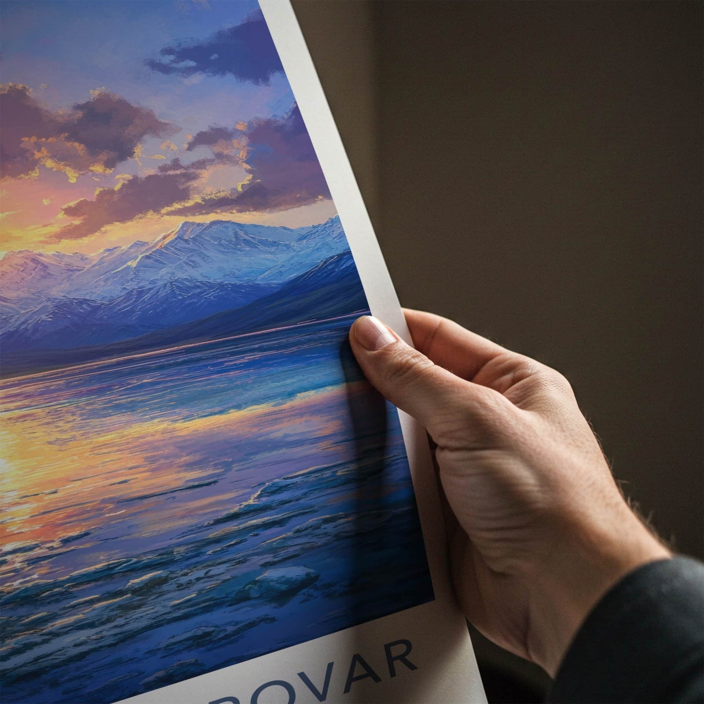 Lake Manasarovar Poster - Tibet Travel Art - Mountain Lake Sunset Home Decor