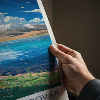 Lake Manasarovar Poster - Tibet Wall Art - Vibrant Lake Mountains Home Decor