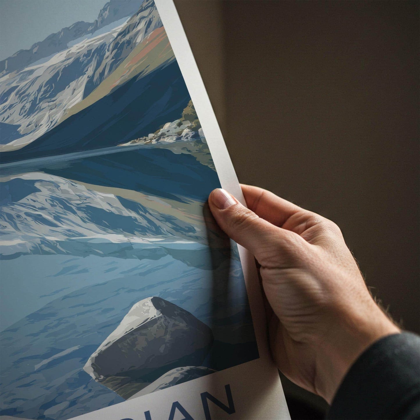 Lake Marian Poster - New Zealand Travel Art - Mountain Lake Reflection Home Decor
