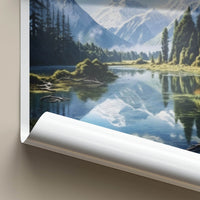 Lake Matheson Poster - New Zealand Travel Art - Reflecting Mountain Lake Wall Decor
