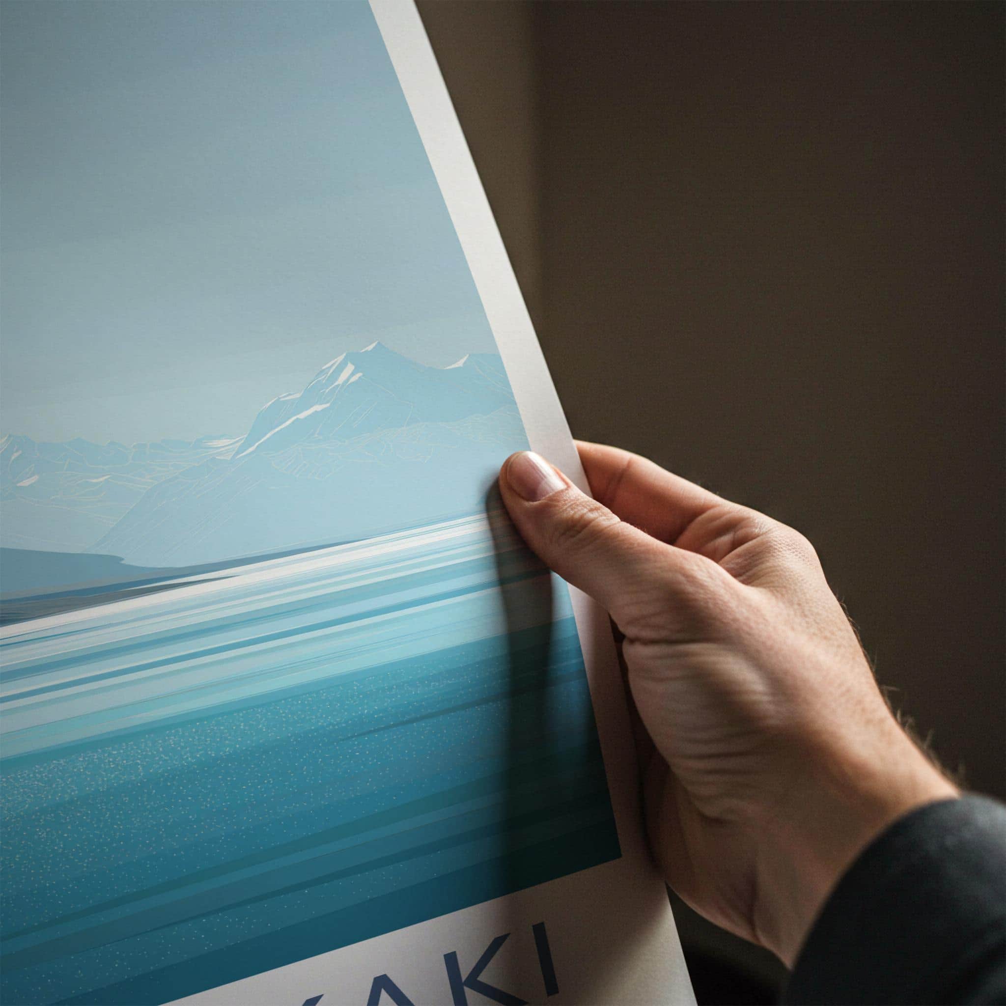 Lake Pukaki Poster - New Zealand Travel Art - Serene Mountain Lake Wall Decor