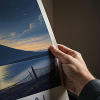 Lake Taal Poster - Philippines Travel Art - Full Moon Volcano Home Decor