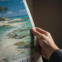 Lakshadweep Poster - India Travel Art - Lakshadweep Azure Shore Palms Home Decor