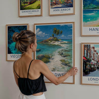 Lakshadweep Poster - India Travel Art - Lakshadweep Azure Shore Palms Home Decor