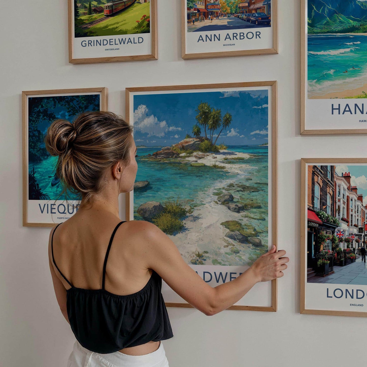 Lakshadweep Poster - India Travel Art - Lakshadweep Azure Shore Palms Home Decor