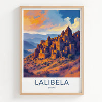 Lalibela Poster - Ethiopia Travel Art - Ancient Hillside Village Home Decor