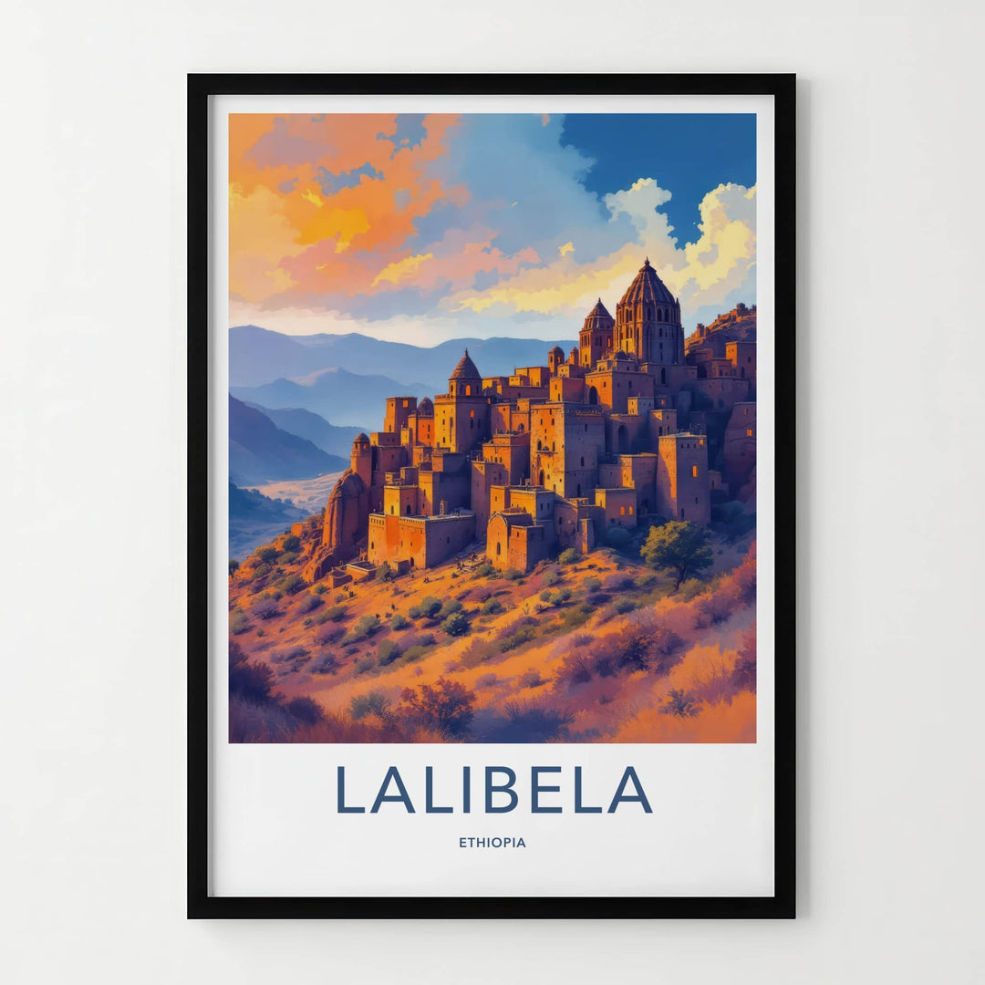Lalibela Poster - Ethiopia Travel Art - Ancient Hillside Village Home Decor