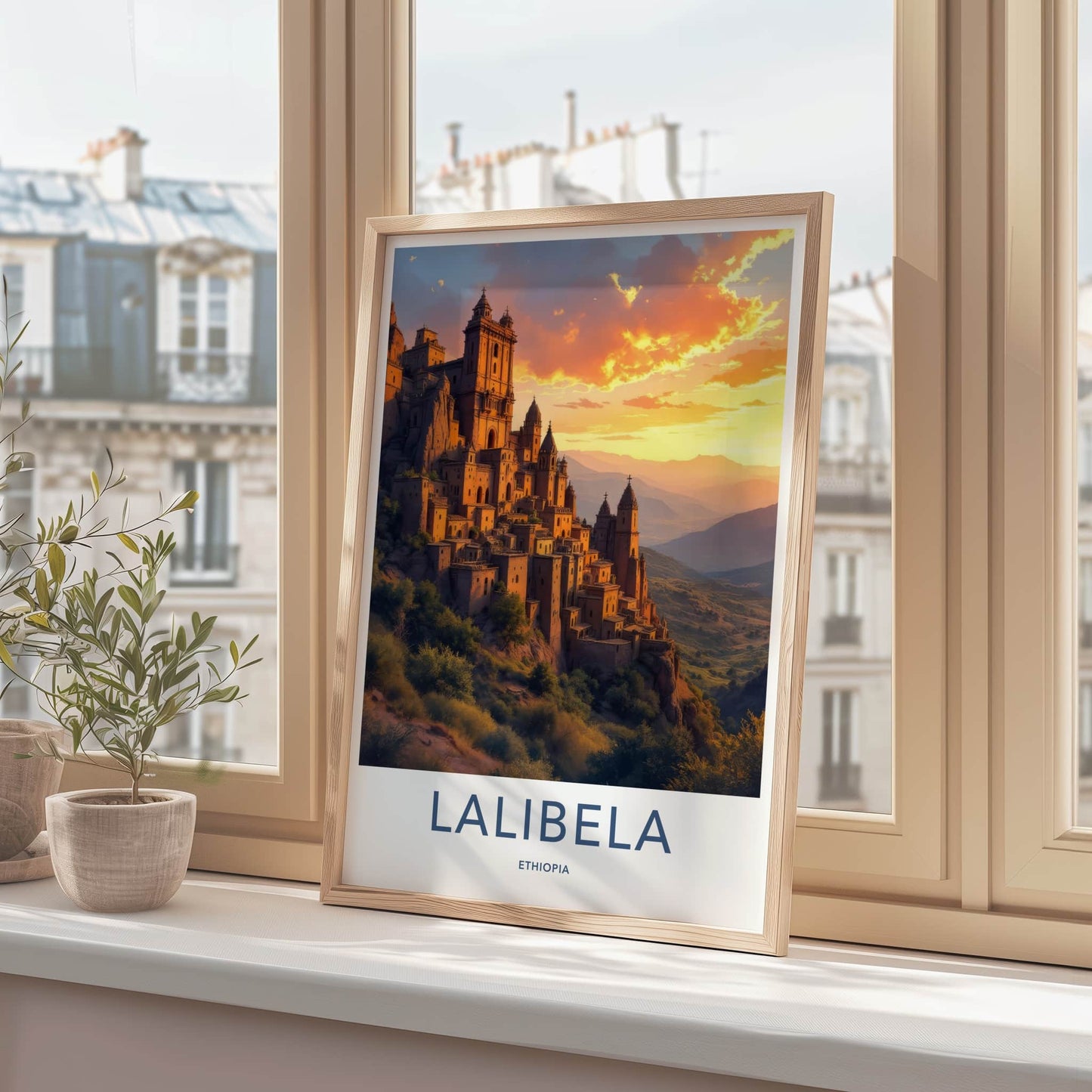 Lalibela Poster - Ethiopia Travel Art - Historic Mountain City Home Decor