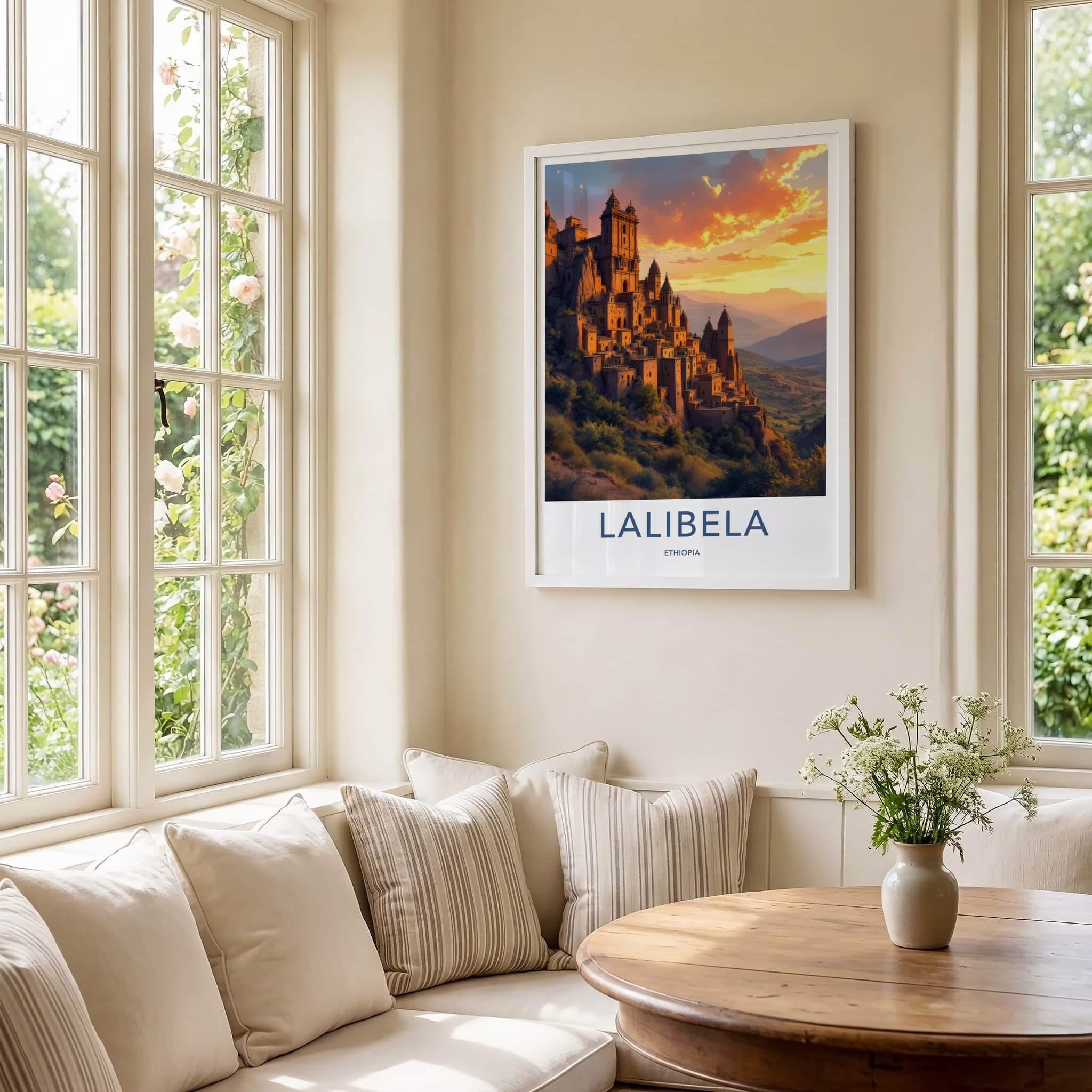 Lalibela Poster - Ethiopia Travel Art - Historic Mountain City Home Decor