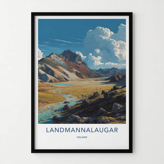 Landmannalaugar Poster Iceland Art Print Valley River Home Decor