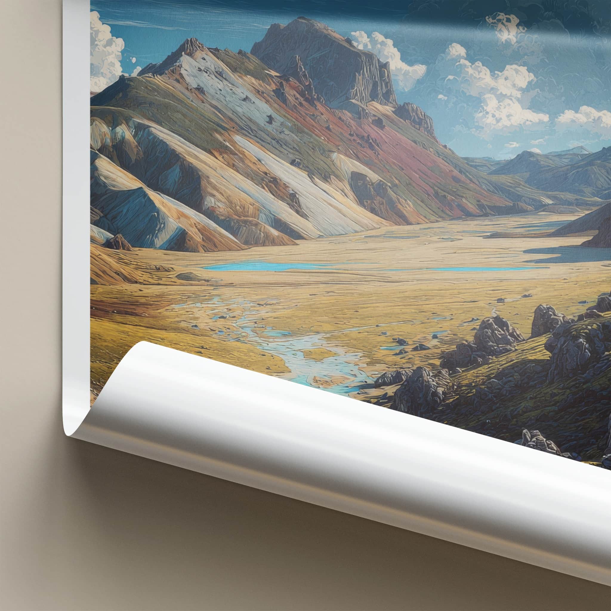 Landmannalaugar Poster Iceland Art Print Valley River Home Decor