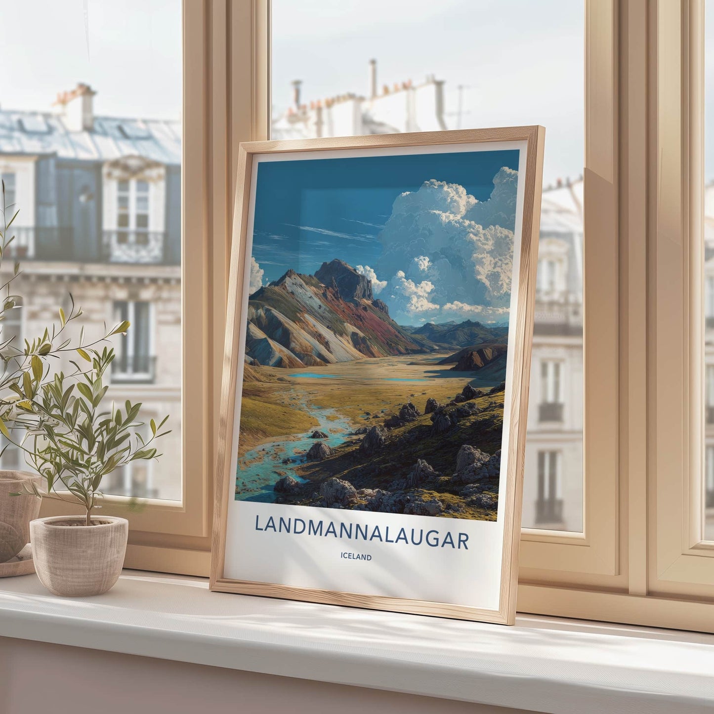 Landmannalaugar Poster Iceland Art Print Valley River Home Decor