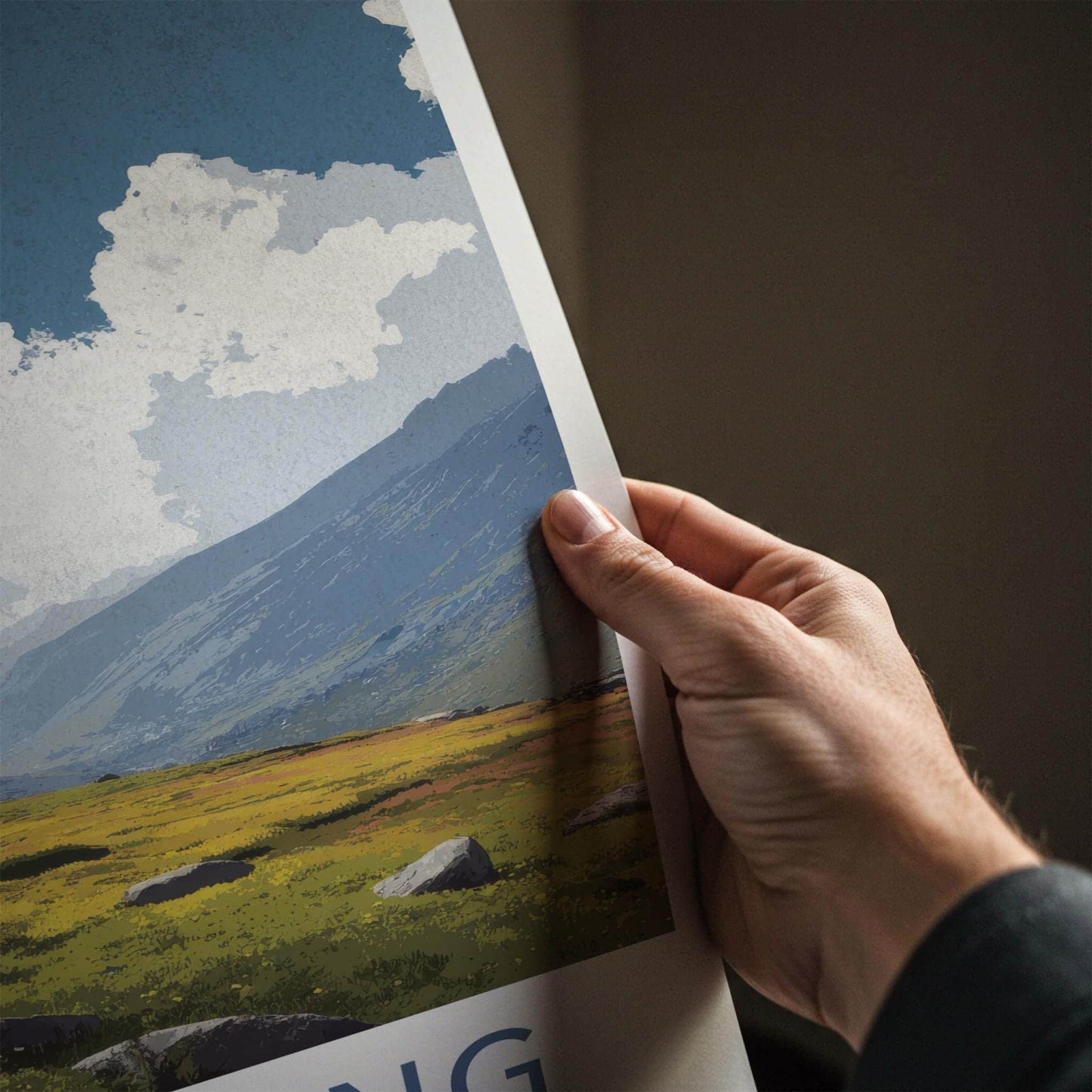 Langtang Poster - Nepal Travel Art - Rocky Valley Meadow Home Decor