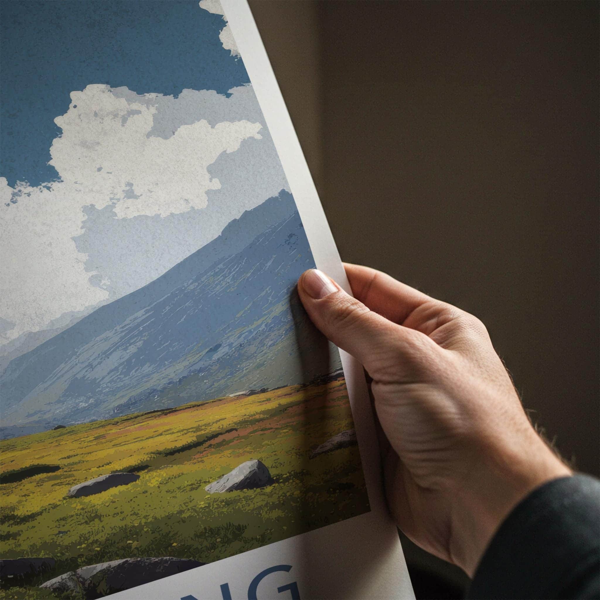Langtang Poster - Nepal Travel Art - Rocky Valley Meadow Home Decor