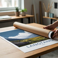 Langtang Poster - Nepal Travel Art - Rocky Valley Meadow Home Decor