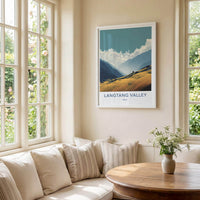 Langtang Valley Poster - Nepal Travel Print - Golden Valley Views Home Decor
