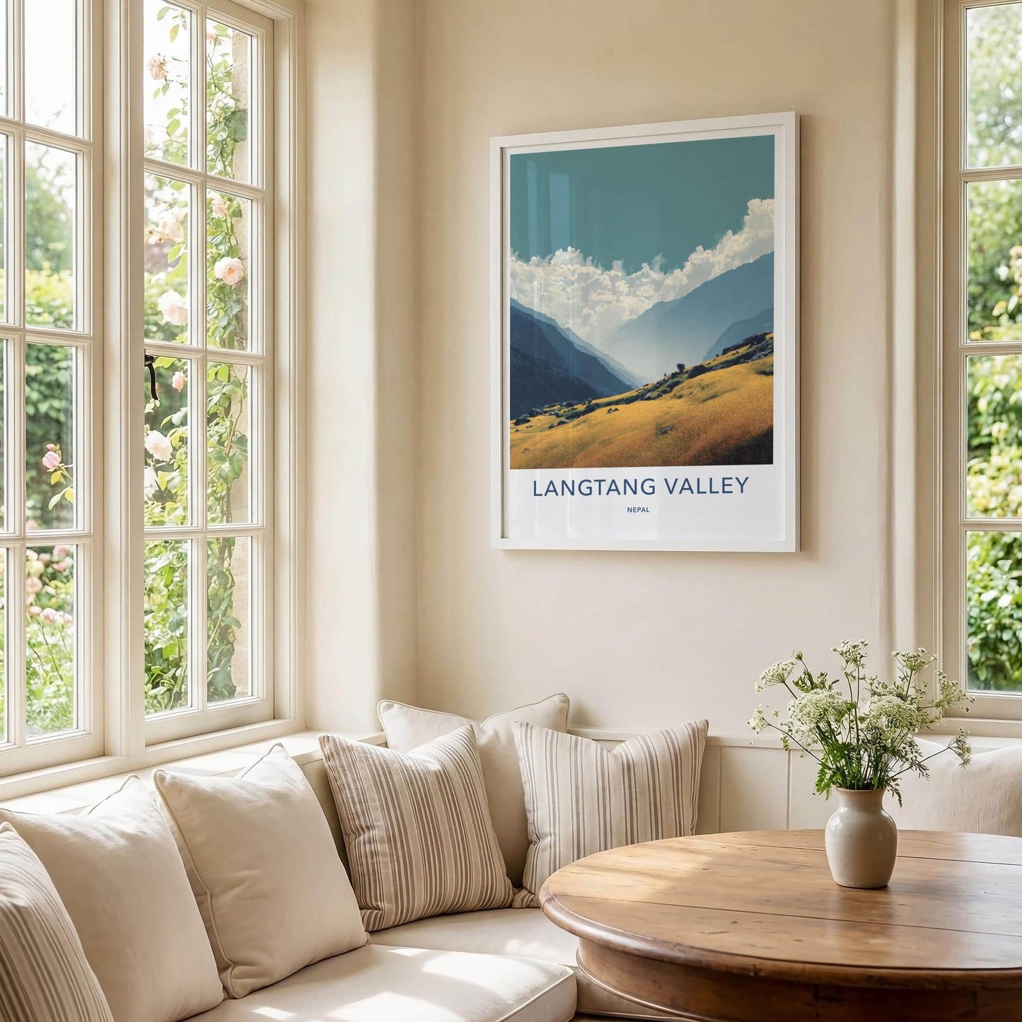 Langtang Valley Poster - Nepal Travel Print - Golden Valley Views Home Decor