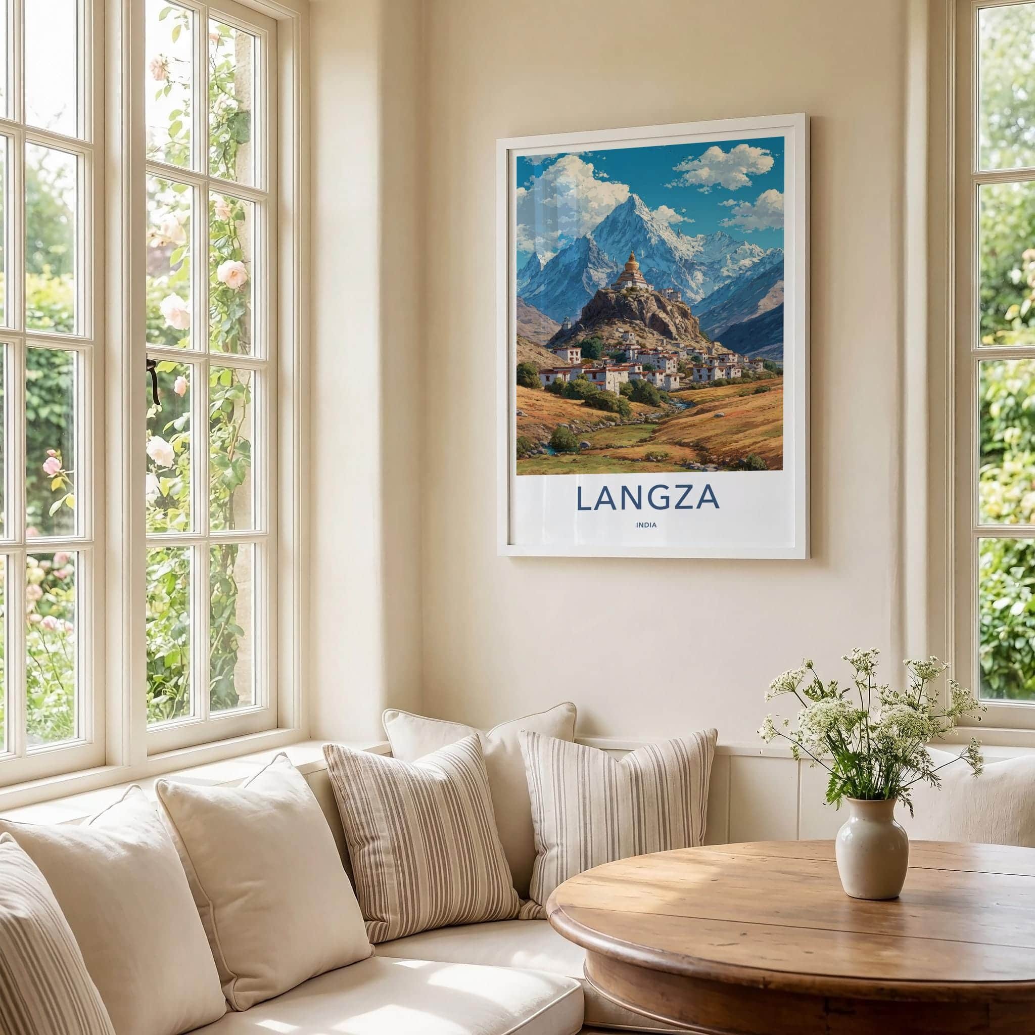 Langza Poster - India Fine Art - Himachal Pradesh Mountain Village Stupa Home Art