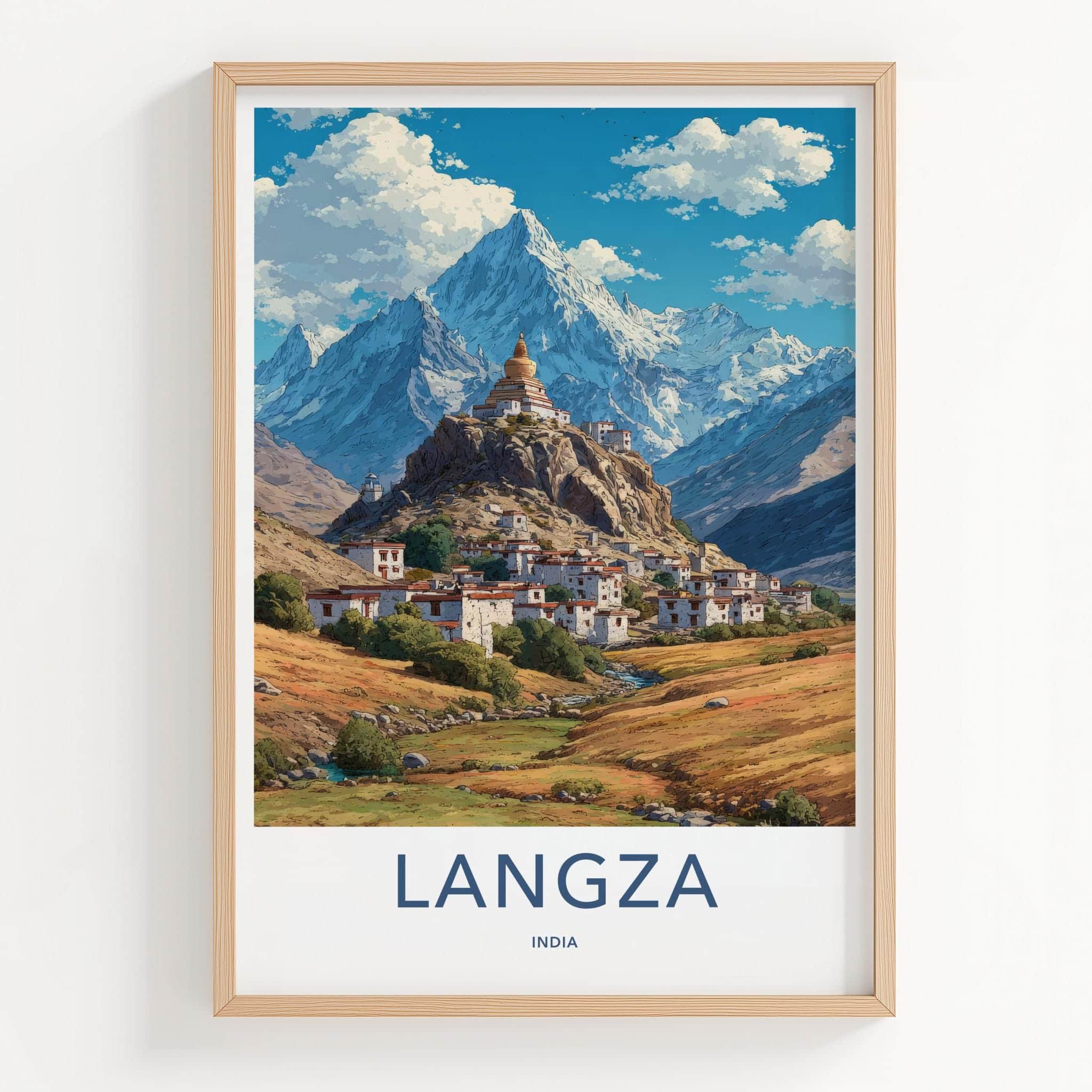 Langza Poster - India Fine Art - Himachal Pradesh Mountain Village Stupa Home Art