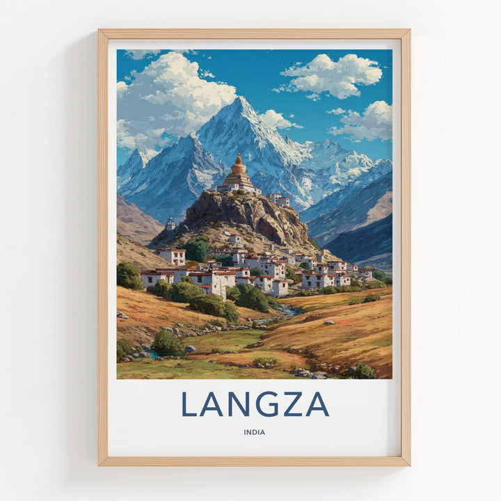 Langza Poster - India Fine Art - Himachal Pradesh Mountain Village Stupa Home Art