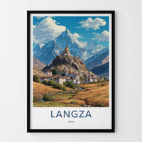 Langza Poster - India Fine Art - Himachal Pradesh Mountain Village Stupa Home Art
