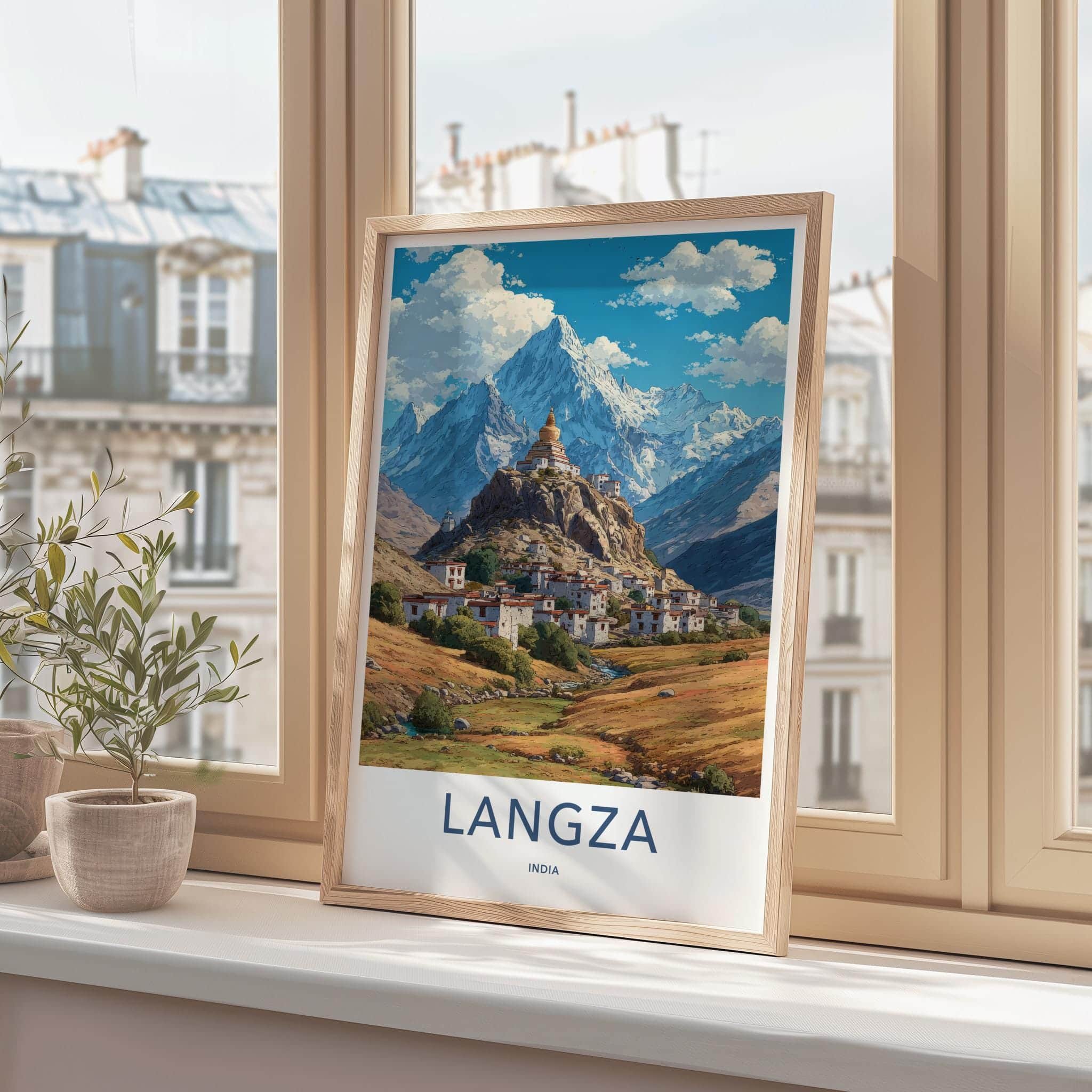 Langza Poster - India Fine Art - Himachal Pradesh Mountain Village Stupa Home Art