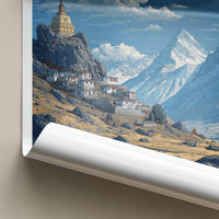 Langza Poster - India Wall Art - Himachal Pradesh Stupa Peak Village Home Art