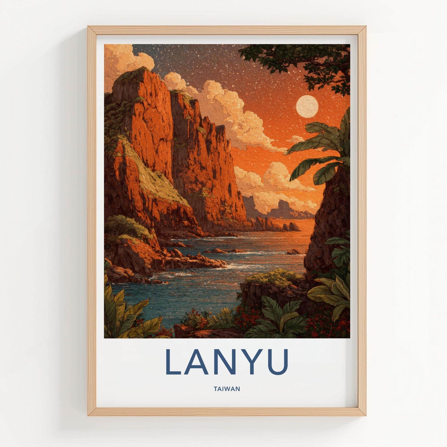 Lanyu Poster - Taiwan Travel Art - Red Cliffs Ocean Home Decor
