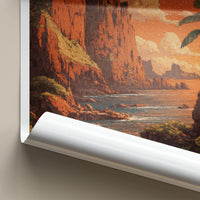 Lanyu Poster - Taiwan Travel Art - Red Cliffs Ocean Home Decor