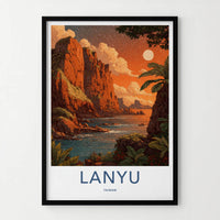 Lanyu Poster - Taiwan Travel Art - Red Cliffs Ocean Home Decor