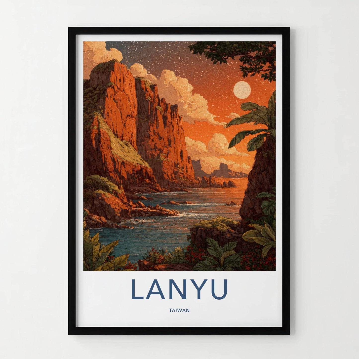 Lanyu Poster - Taiwan Travel Art - Red Cliffs Ocean Home Decor