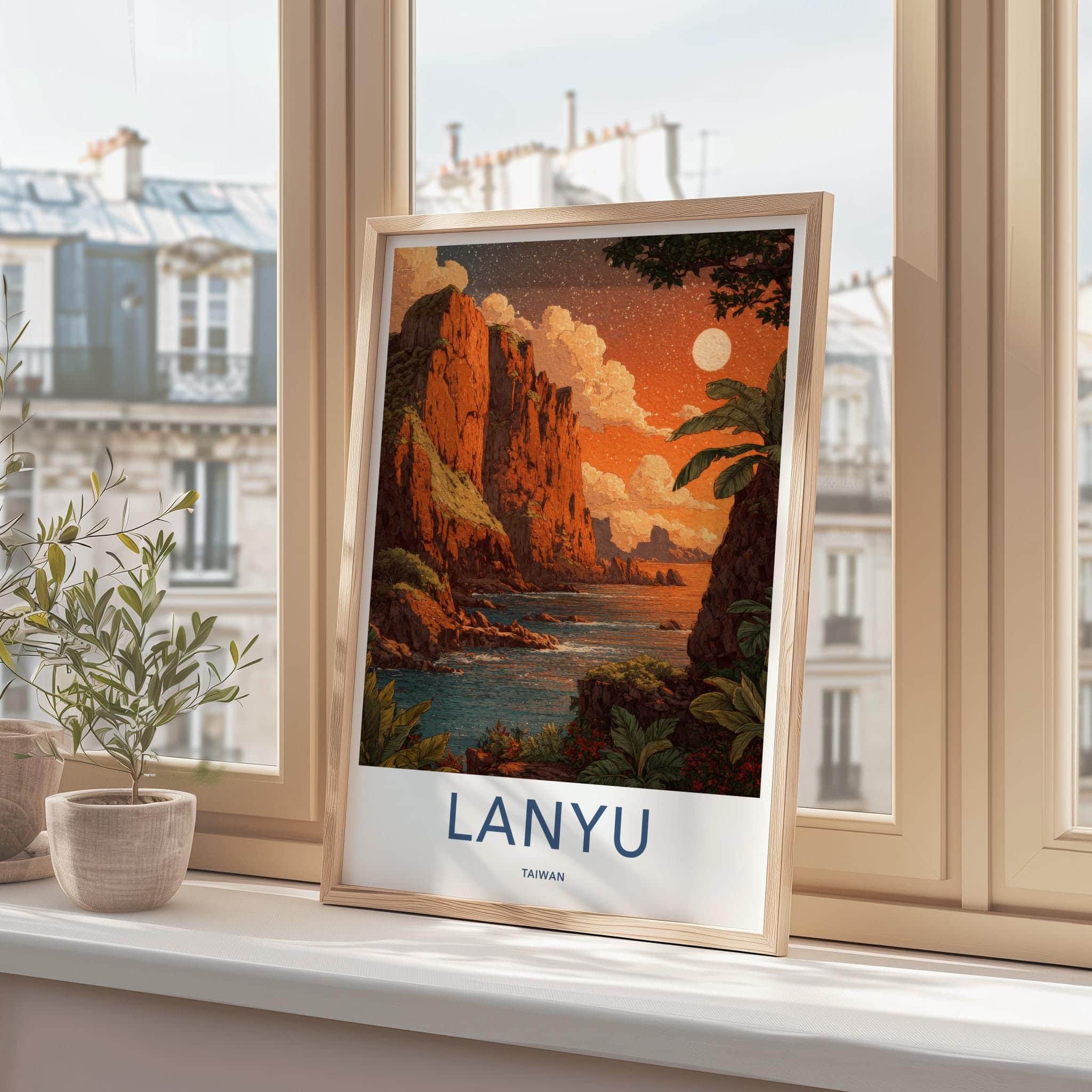 Lanyu Poster - Taiwan Travel Art - Red Cliffs Ocean Home Decor