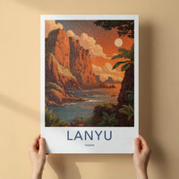 Lanyu Poster - Taiwan Travel Art - Red Cliffs Ocean Home Decor