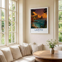 Lanyu Poster - Taiwan Travel Art - Starlit Coastal Rocks Home Decor