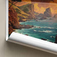 Lanyu Poster - Taiwan Travel Art - Starlit Coastal Rocks Home Decor
