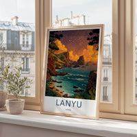Lanyu Poster - Taiwan Travel Art - Starlit Coastal Rocks Home Decor