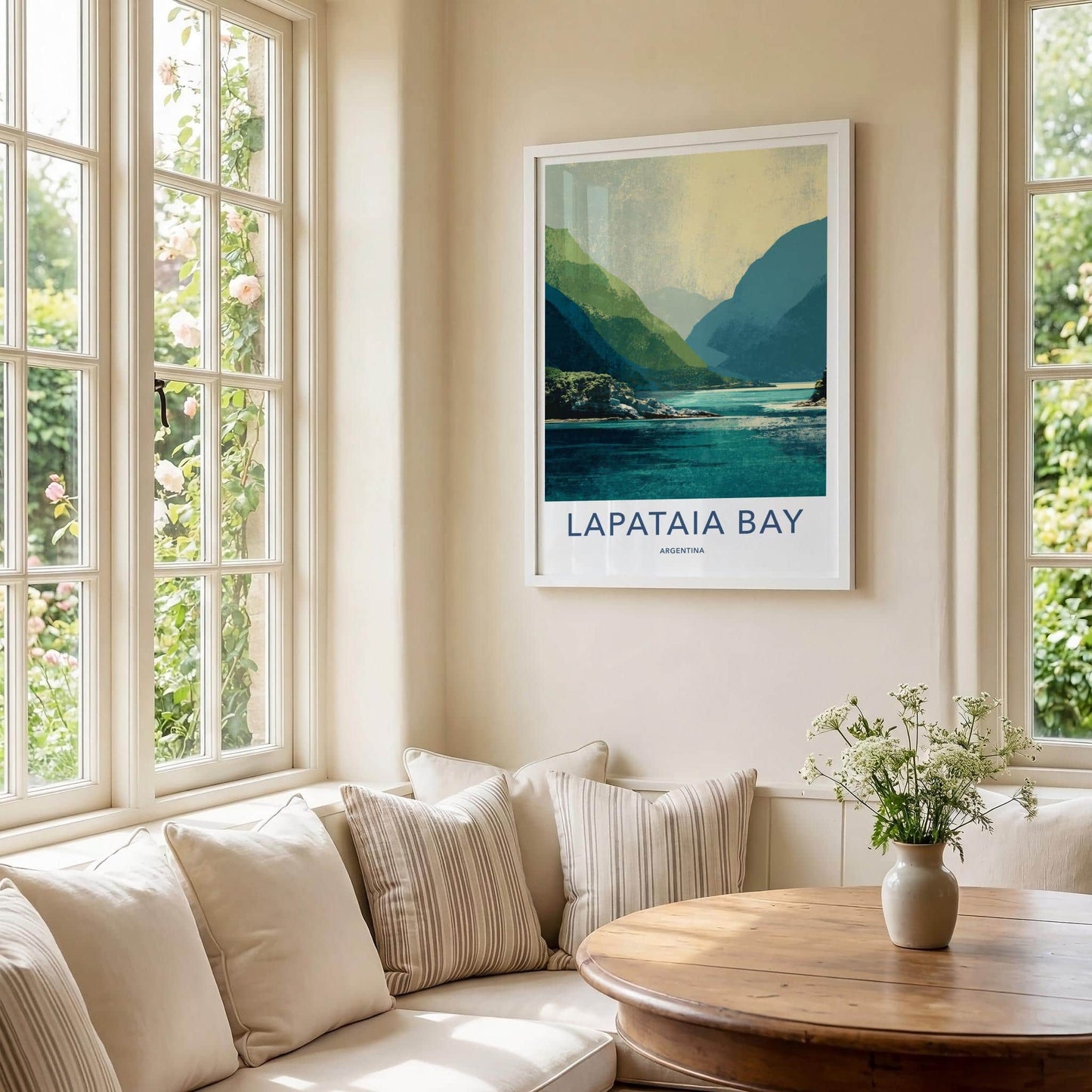 Lapataia Bay Poster - Argentina Travel Art - Tranquil Blue Bay Home Decor