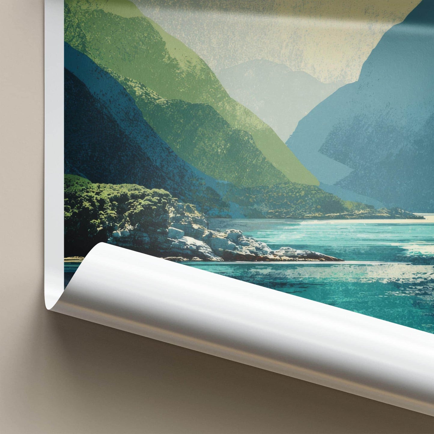 Lapataia Bay Poster - Argentina Travel Art - Tranquil Blue Bay Home Decor