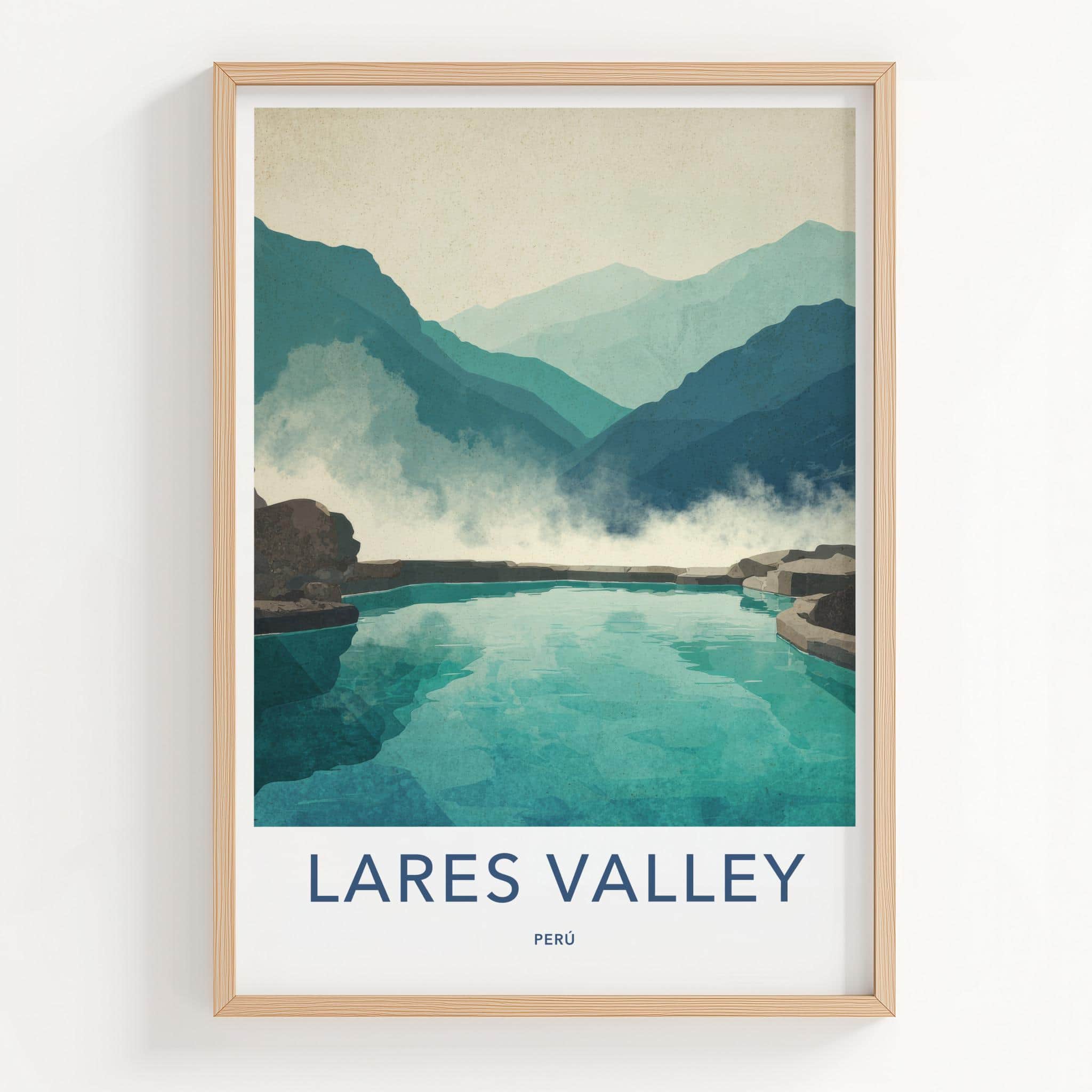 Lares Valley Poster - Peru Framed Art - Steaming Mountain Pool Gallery Art