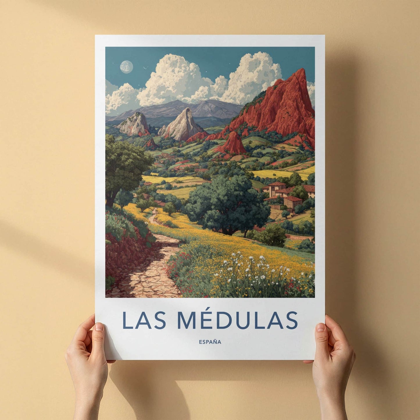 Las Medulas Poster - Spain Terraced Hillsides Art Print Home Decor