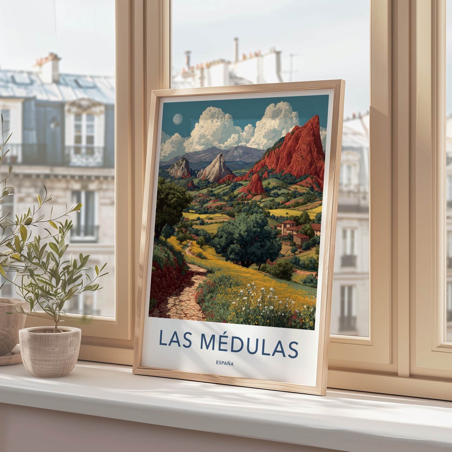 Las Medulas Poster - Spain Terraced Hillsides Art Print Home Decor