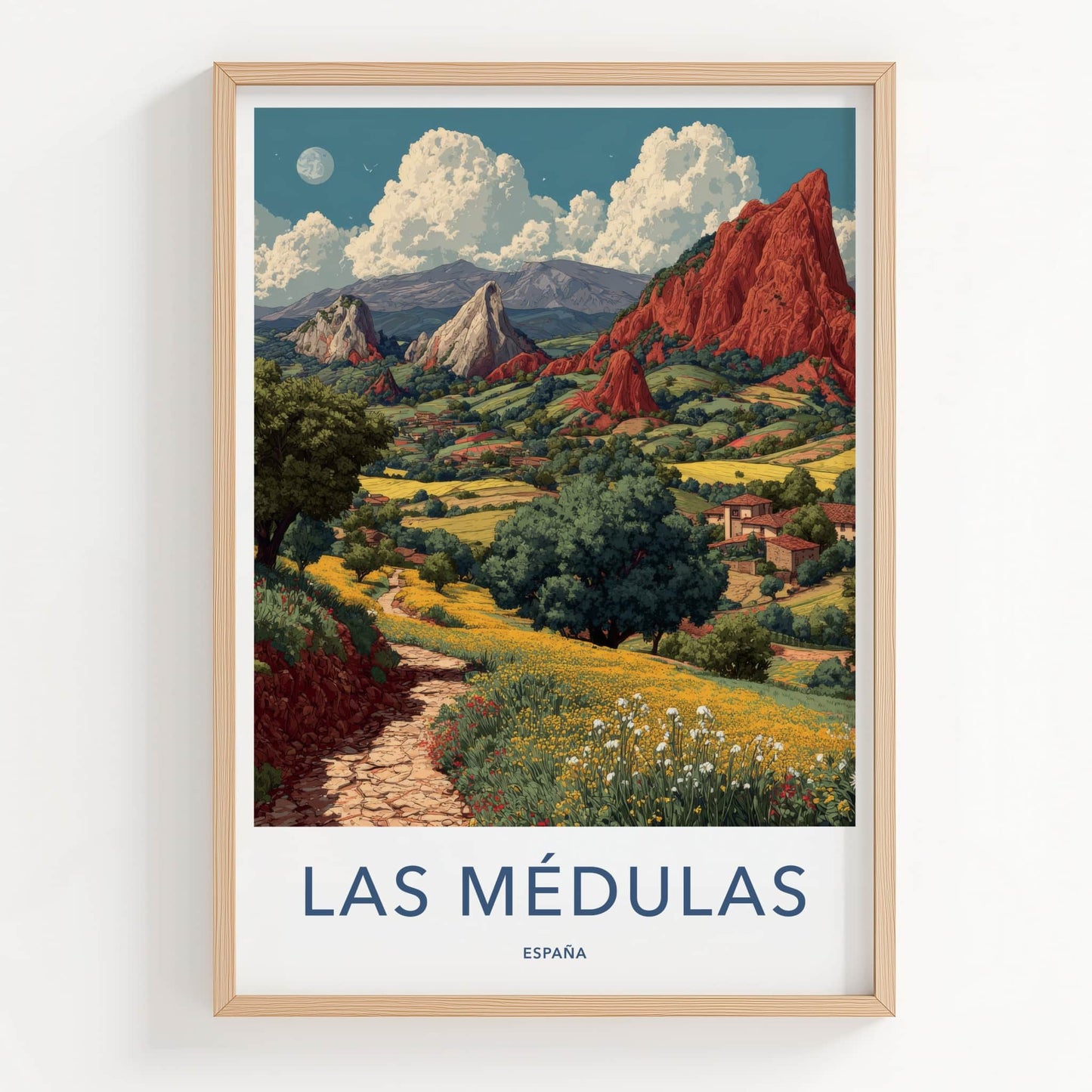 Las Medulas Poster - Spain Terraced Hillsides Art Print Home Decor