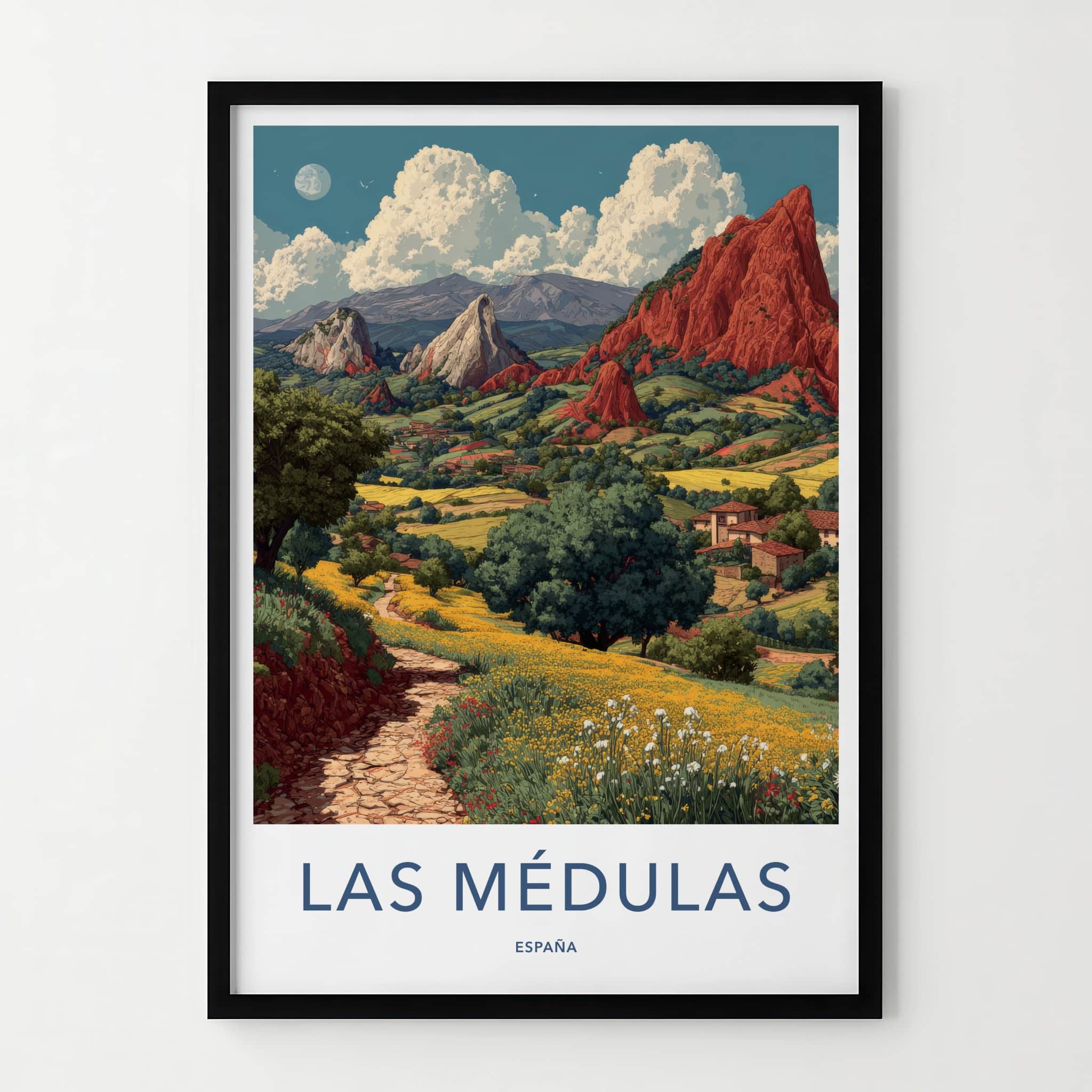 Las Medulas Poster - Spain Terraced Hillsides Art Print Home Decor