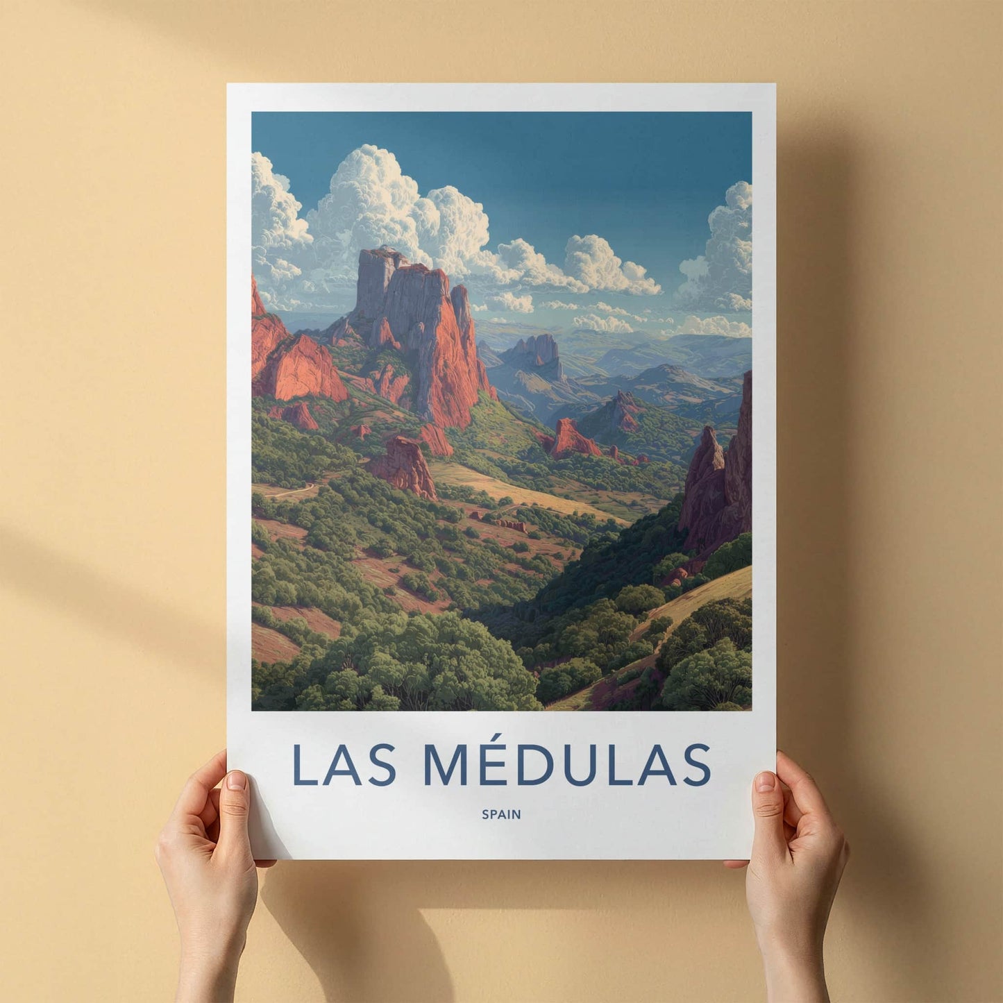 Las Medulas Poster - Spain Travel Art - Red Rock Home Decor