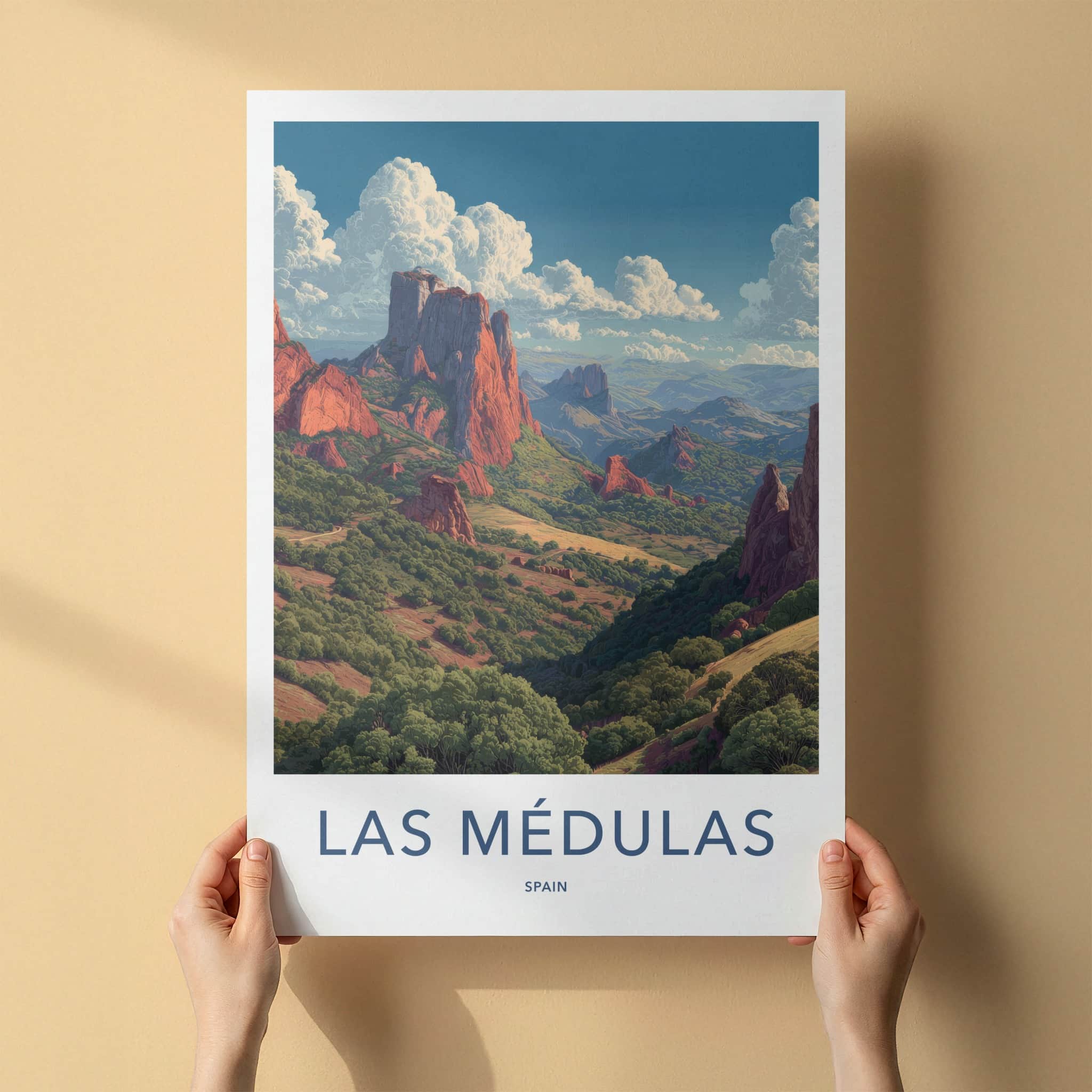 Las Medulas Poster - Spain Travel Art - Red Rock Home Decor