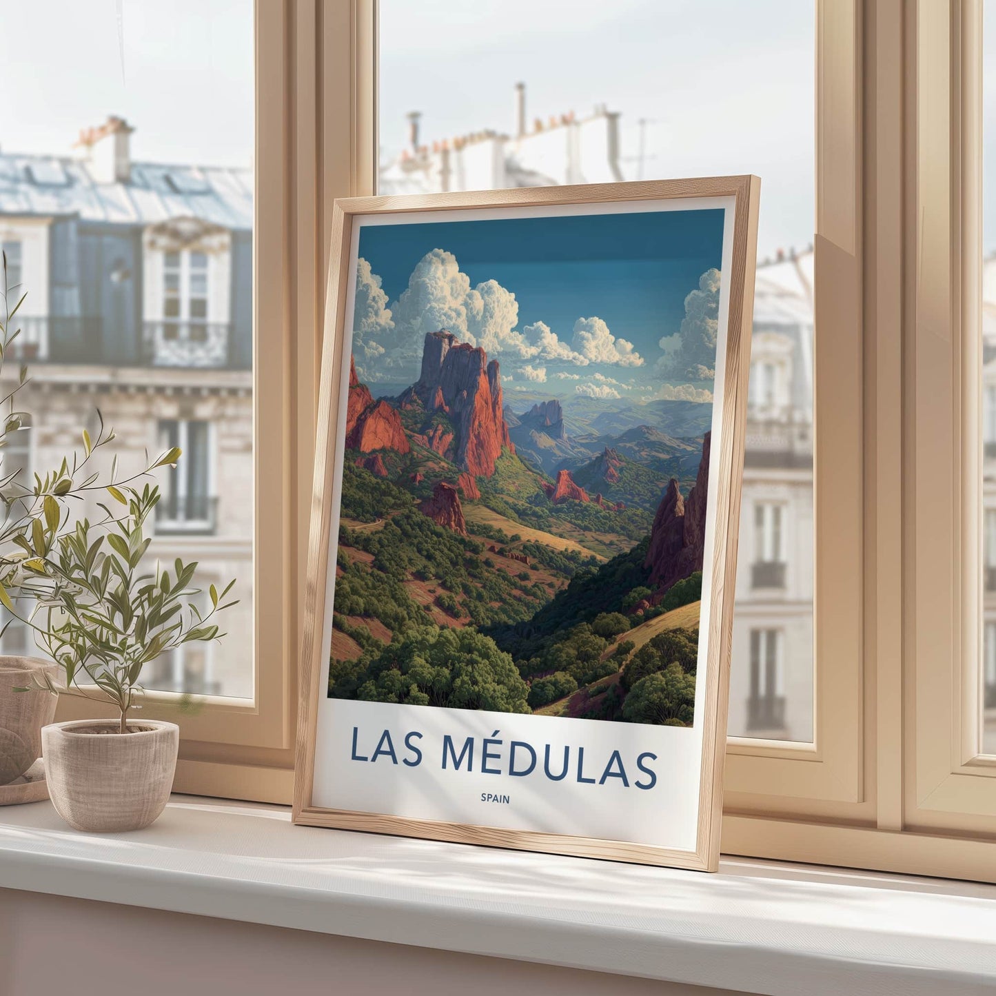 Las Medulas Poster - Spain Travel Art - Red Rock Home Decor
