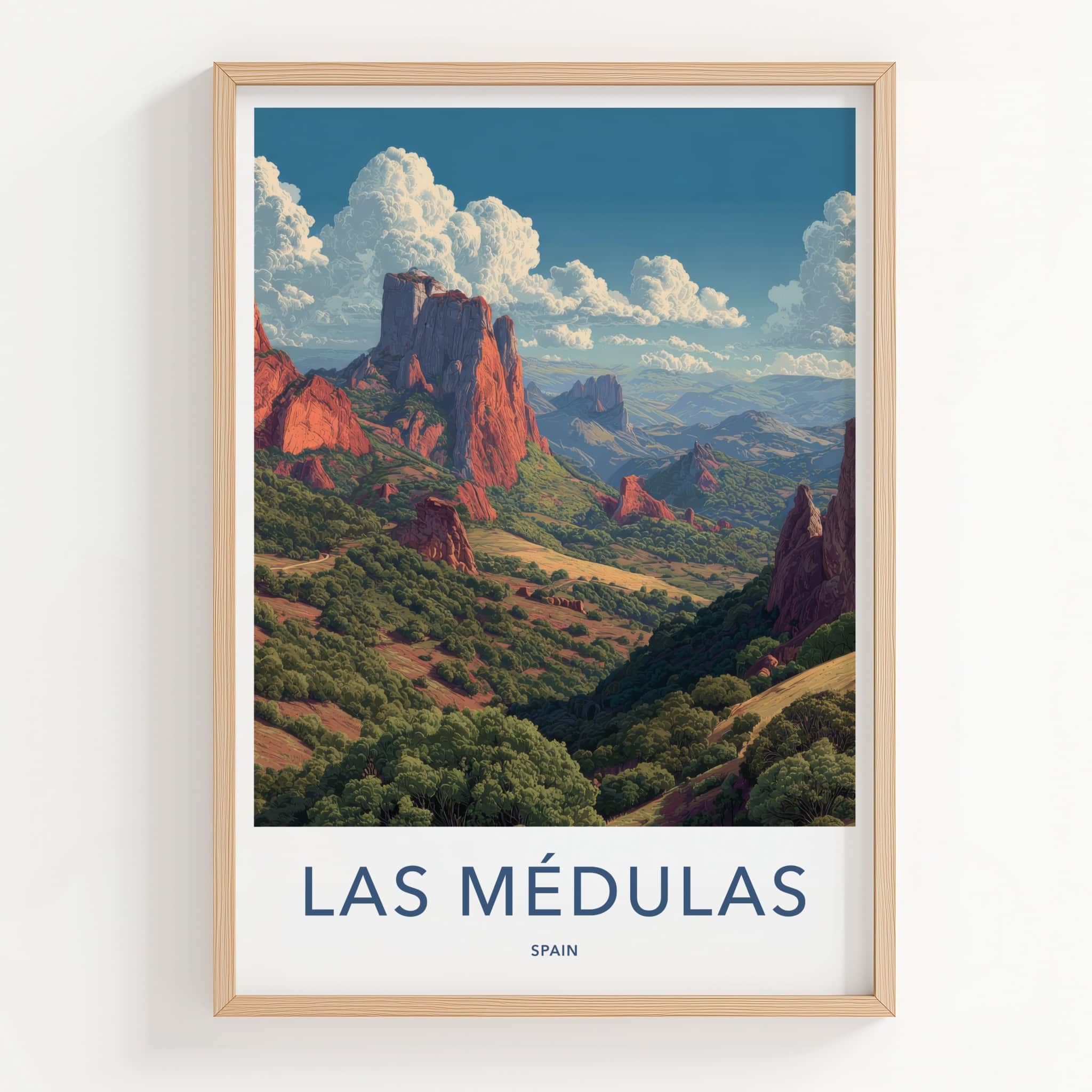 Las Medulas Poster - Spain Travel Art - Red Rock Home Decor