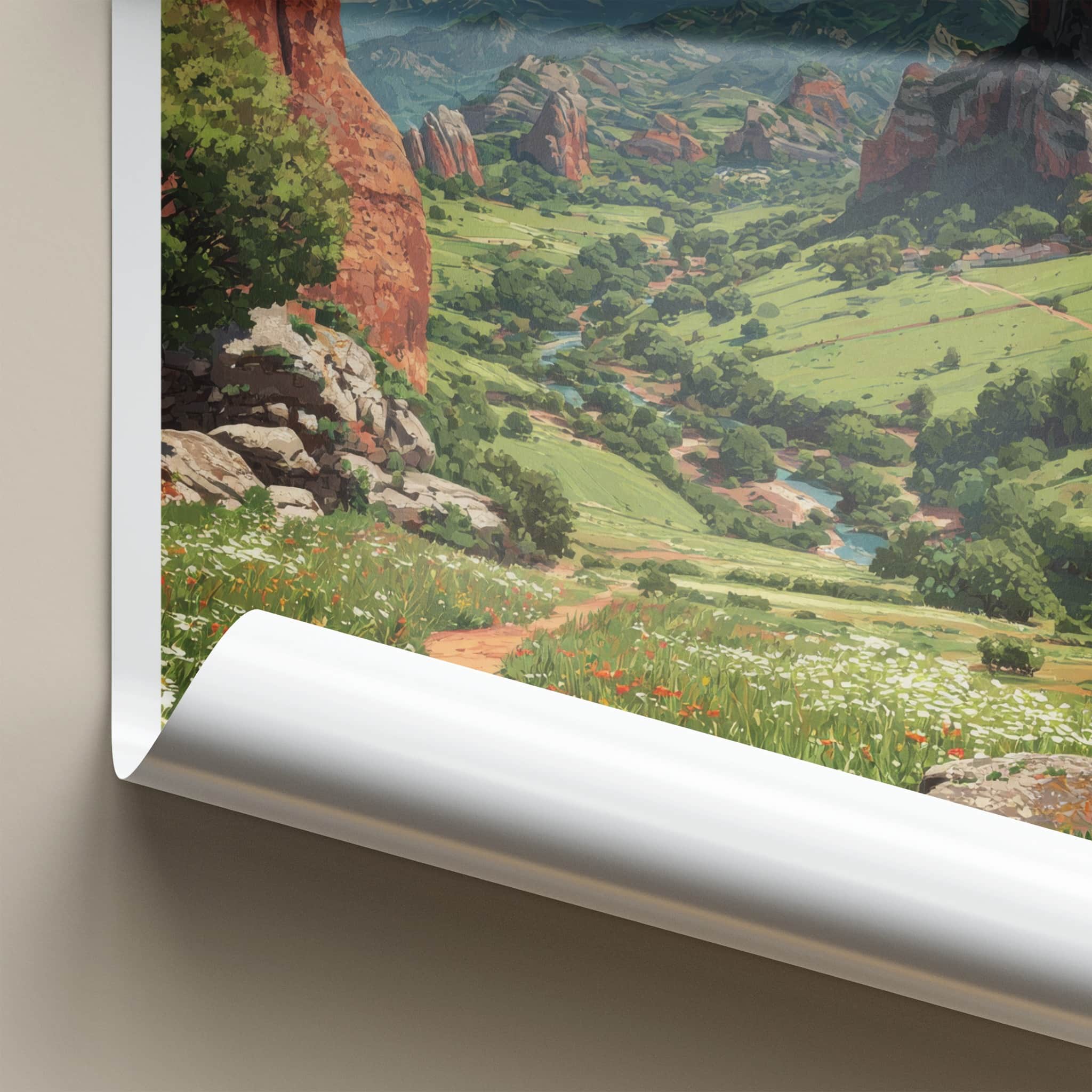 Las Medulas Poster - Spain Travel Print - Mountain Valley Bloom Home Decor